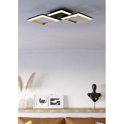 Eglo - LED Zatemnitvena stropna svetilka LED/20W/230V 4000K črna/zlata