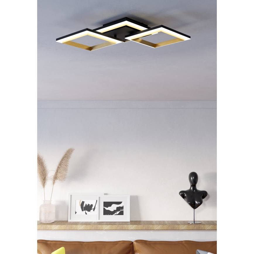 Eglo - LED Zatemnitvena stropna svetilka LED/20W/230V 4000K črna/zlata