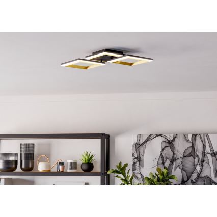 Eglo - LED Zatemnitvena stropna svetilka LED/20W/230V 4000K črna/zlata