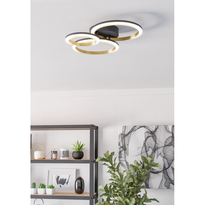 Eglo - LED Zatemnitvena stropna svetilka LED/20W/230V 4000K črna/zlata