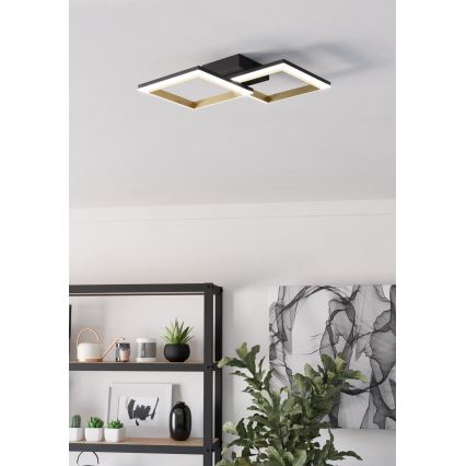 Eglo - LED Zatemnitvena stropna svetilka LED/18,4W/230V 4000K črna/zlata
