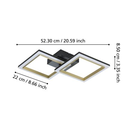Eglo - LED Zatemnitvena stropna svetilka LED/18,4W/230V 4000K črna/zlata