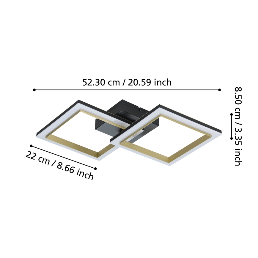 Eglo - LED Zatemnitvena stropna svetilka LED/18,4W/230V 4000K črna/zlata