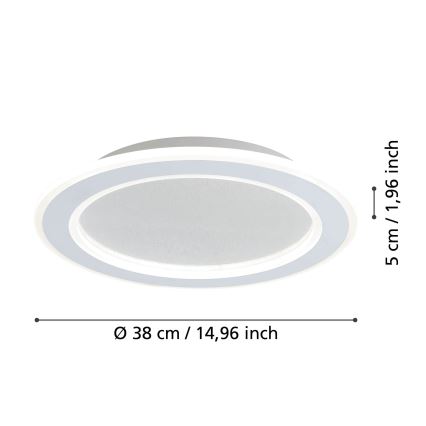 Eglo - LED Zatemnitvena stropna svetilka LED/20W/230V 2700-6500K bela + Daljinski upravljalnik