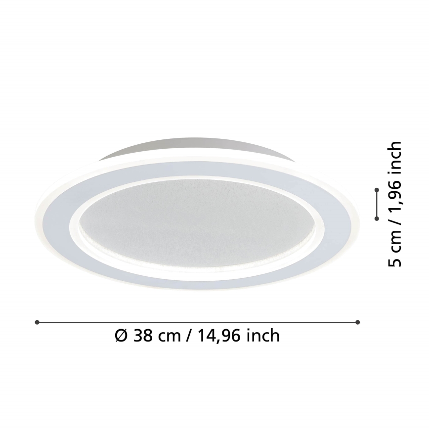 Eglo - LED Zatemnitvena stropna svetilka LED/20W/230V 2700-6500K bela + Daljinski upravljalnik