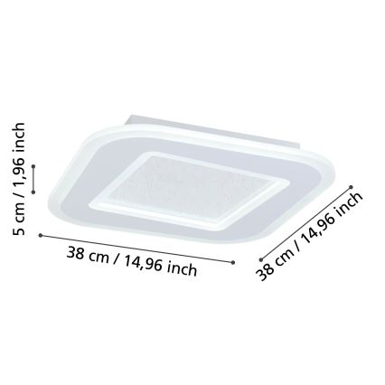 Eglo - LED Zatemnitvena stropna svetilka LED/20W/230V 2700-6500K bela + Daljinski upravljalnik