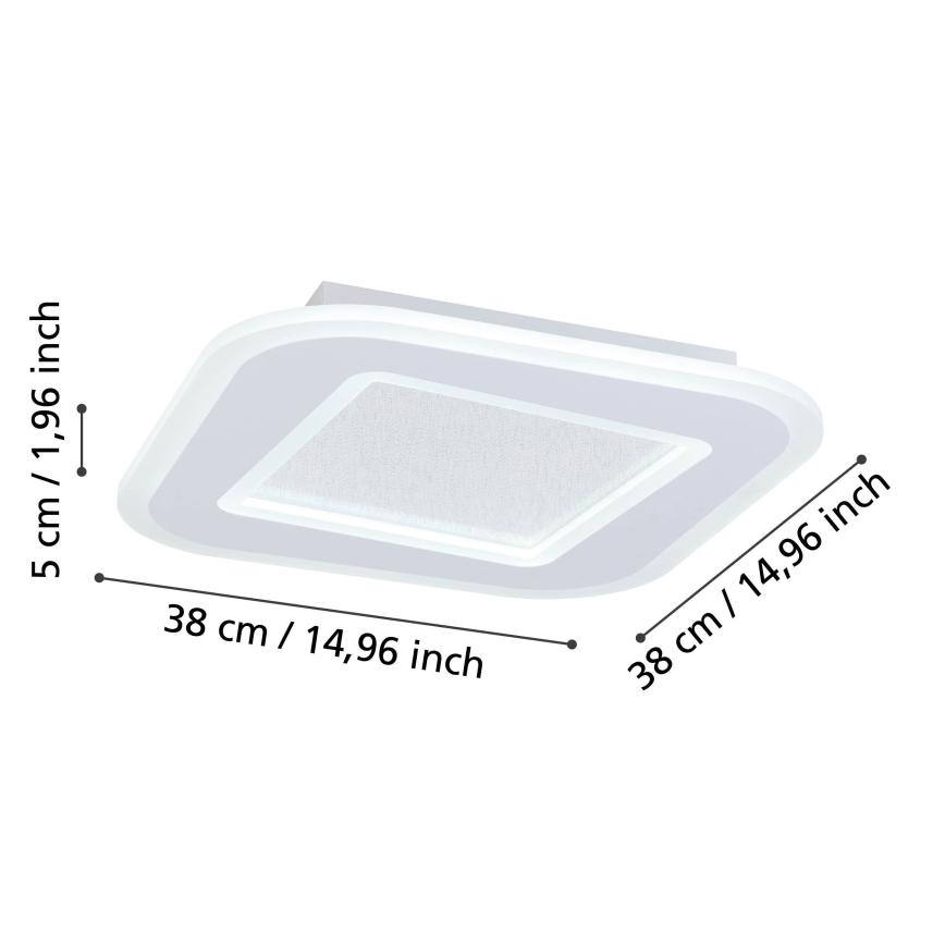 Eglo - LED Zatemnitvena stropna svetilka LED/20W/230V 2700-6500K bela + Daljinski upravljalnik