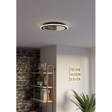 Eglo - LED Zatemnitvena stropna svetilka LED/20W/230V 2700-6500K črna + Daljinski upravljalnik