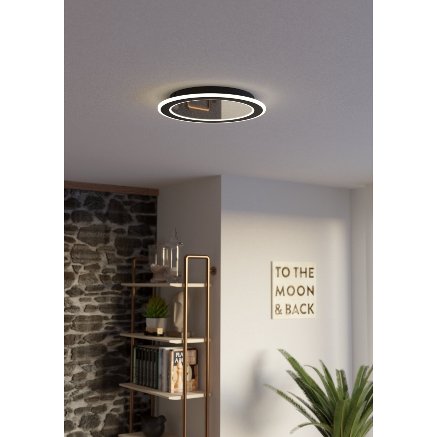 Eglo - LED Zatemnitvena stropna svetilka LED/20W/230V 2700-6500K črna + Daljinski upravljalnik