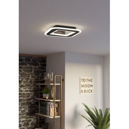 Eglo - LED Zatemnitvena stropna svetilka LED/20W/230V 2700-6500K črna + Daljinski upravljalnik