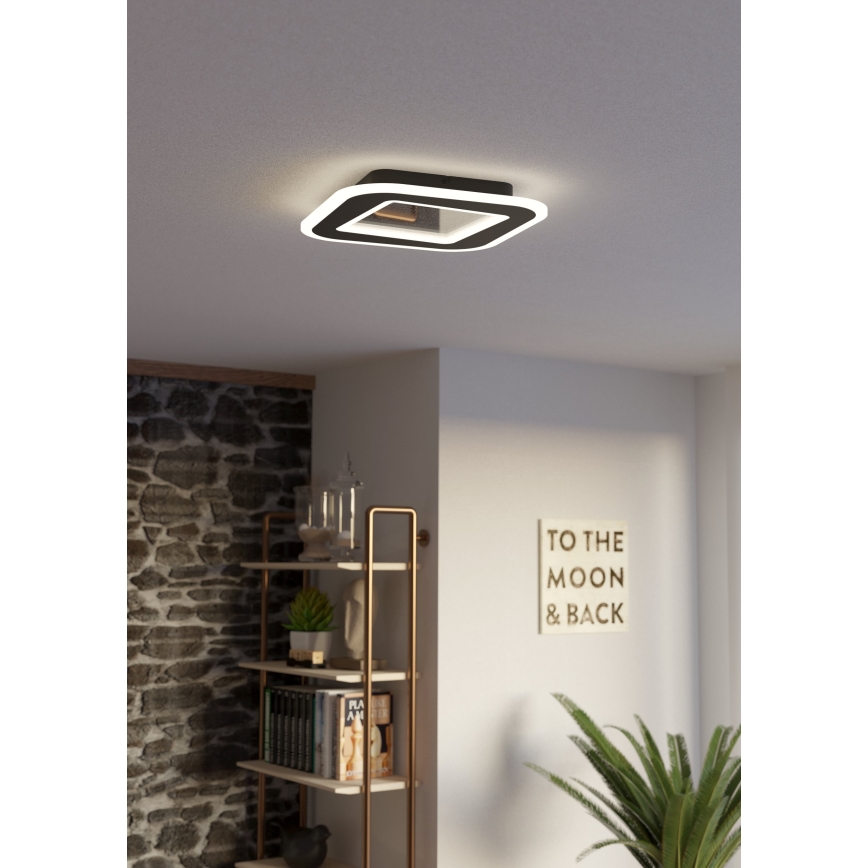 Eglo - LED Zatemnitvena stropna svetilka LED/20W/230V 2700-6500K črna + Daljinski upravljalnik