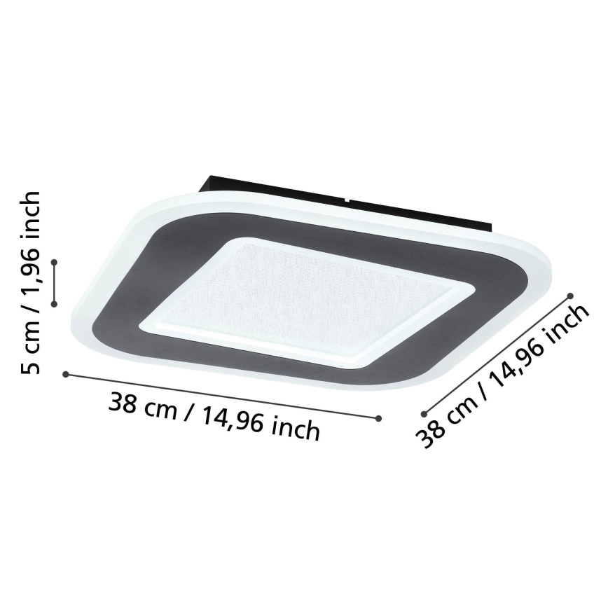 Eglo - LED Zatemnitvena stropna svetilka LED/20W/230V 2700-6500K črna + Daljinski upravljalnik