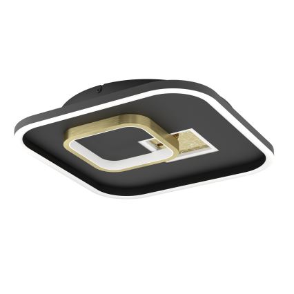 Eglo - LED stropna svetilka LED/16,2W/230V + LED/9,2W 38x38 cm črna/zlatna