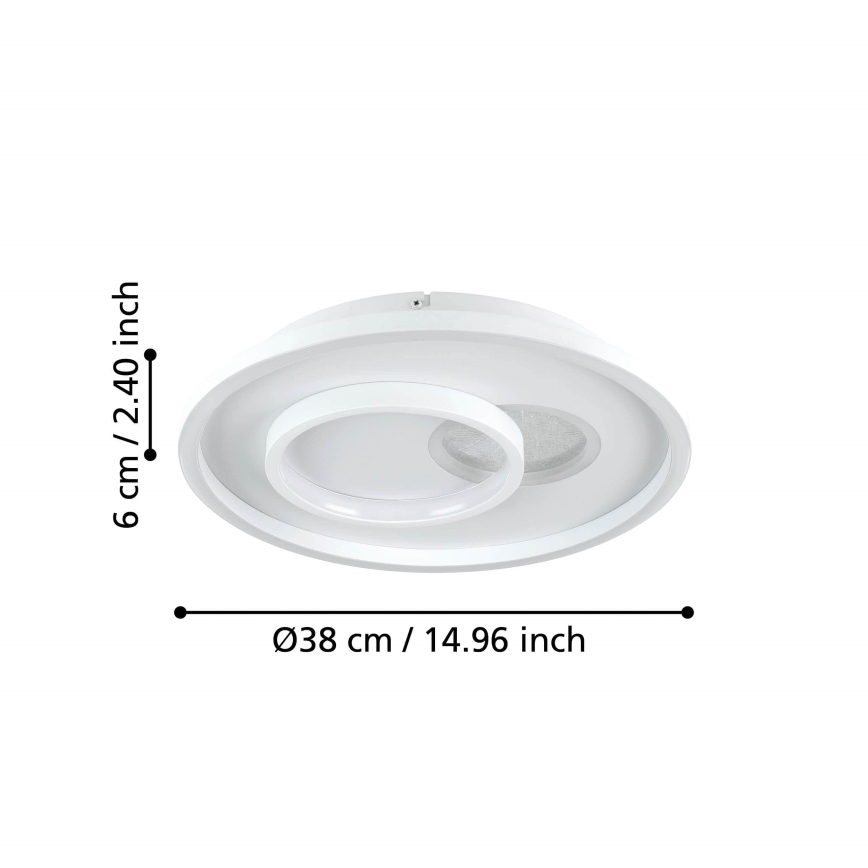 Eglo – LED stropna svetilka, LED 14 W/230 V + LED 8,5 W, premer 38 cm, bela