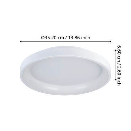 Eglo - LED Zatemnitvena stropna svetilka LED/12W/230V 2700-6500K bela + Daljinski upravljalnik