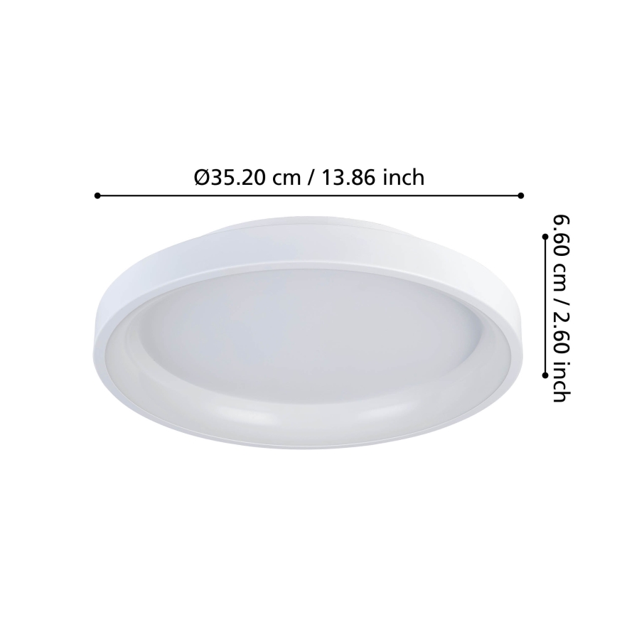 Eglo - LED Zatemnitvena stropna svetilka LED/12W/230V 2700-6500K bela + Daljinski upravljalnik