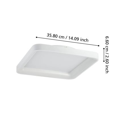Eglo - LED Zatemnitvena stropna svetilka LORETELLO LED/12W/230V bela + Daljinski upravljalnik