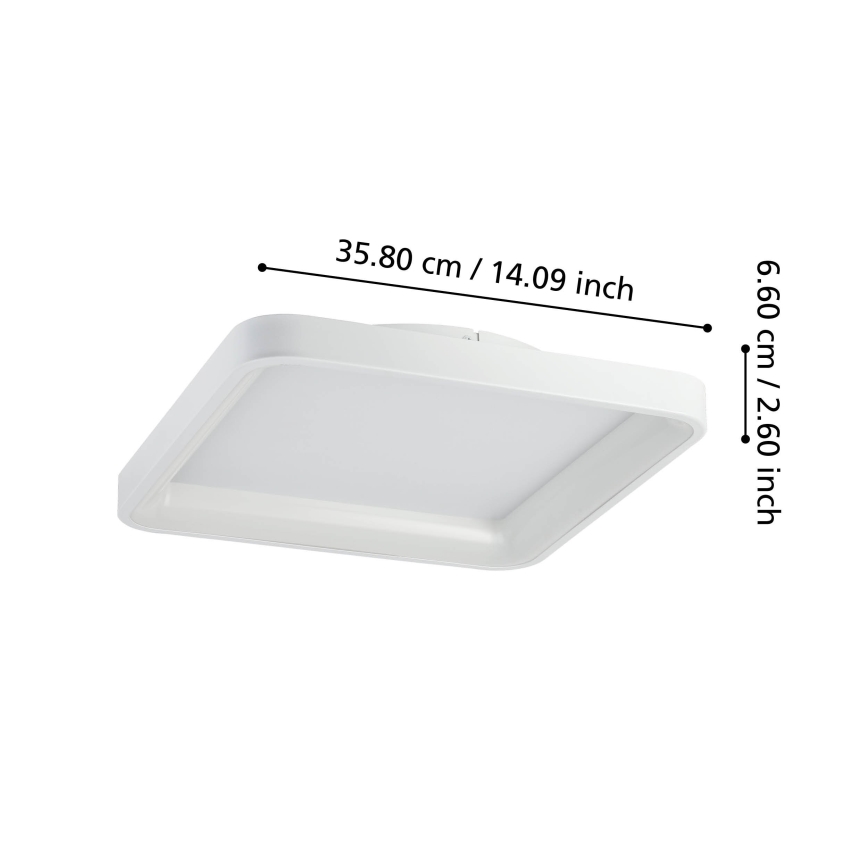 Eglo - LED Zatemnitvena stropna svetilka LORETELLO LED/12W/230V bela + Daljinski upravljalnik