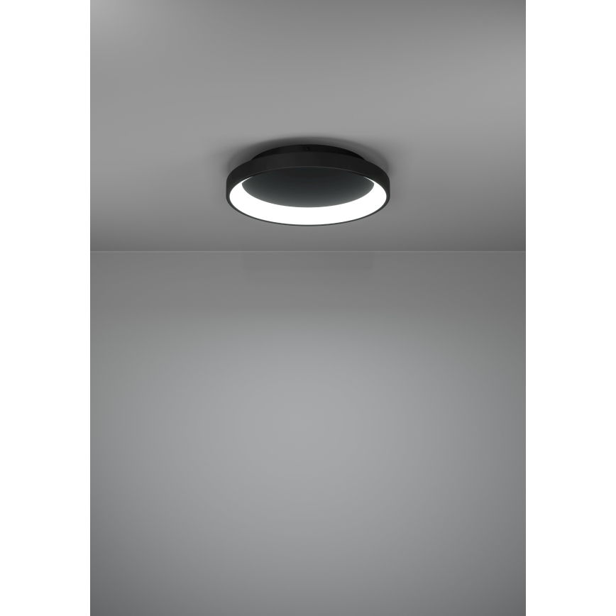 Eglo - LED Zatemnitvena stropna svetilka LED/12W/230V 2700-6500K črna + Daljinski upravljalnik