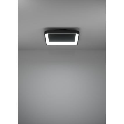 Eglo - LED Zatemnitvena stropna svetilka LED/12W/230V 2700-6500K črna + Daljinski upravljalnik