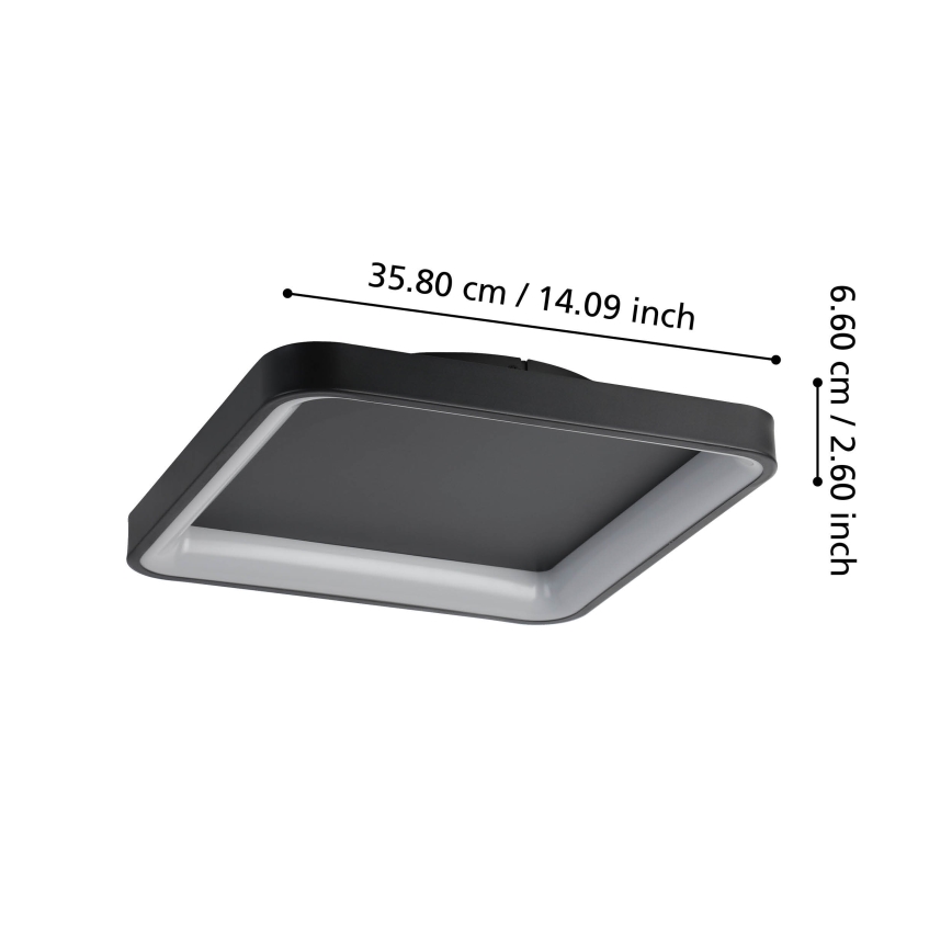 Eglo - LED Zatemnitvena stropna svetilka LED/12W/230V 2700-6500K črna + Daljinski upravljalnik