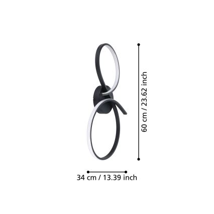 Eglo - LED Stropna svetilka LED/21W/230V 3000K črna
