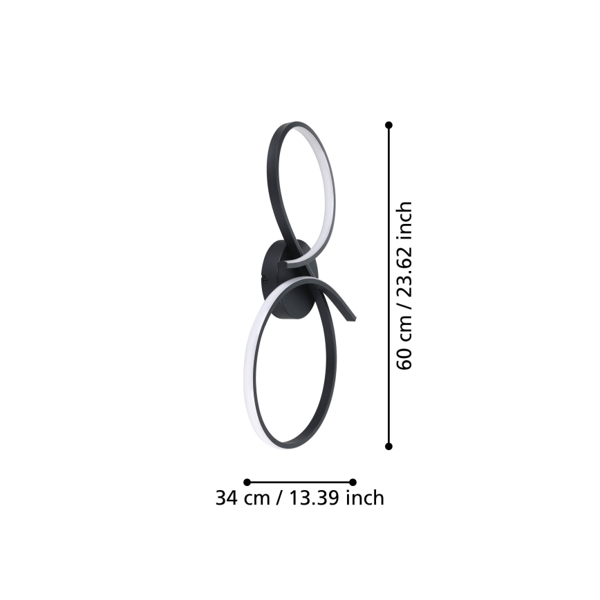 Eglo - LED Stropna svetilka LED/21W/230V 3000K črna