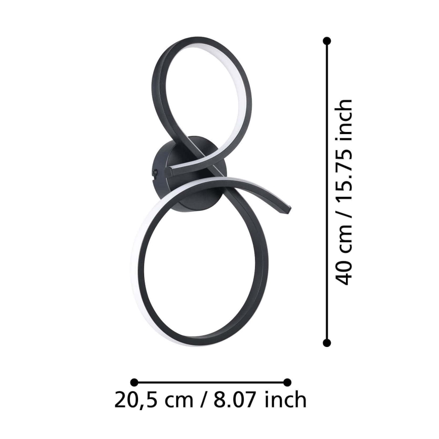 Eglo - LED Stenska svetilka LED/11,4W/230V 3000K črna