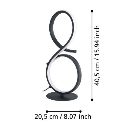 Eglo - LED Namizna svetilka LED/11,4W/230V 3000K črna