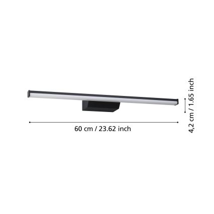 Eglo - LED RGBW Zatemnitvena kopalniška osvetlitev ogledala LED/12W/230V 2700-6500K IP44 črna
