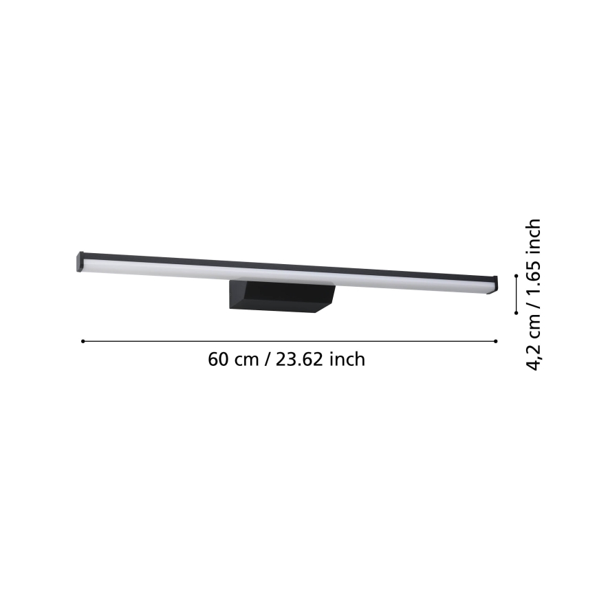Eglo - LED RGBW Zatemnitvena kopalniška osvetlitev ogledala LED/12W/230V 2700-6500K IP44 črna