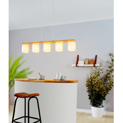 Eglo - Lestenec na vrvici 5xE27/28W/230V - FSC certifikat