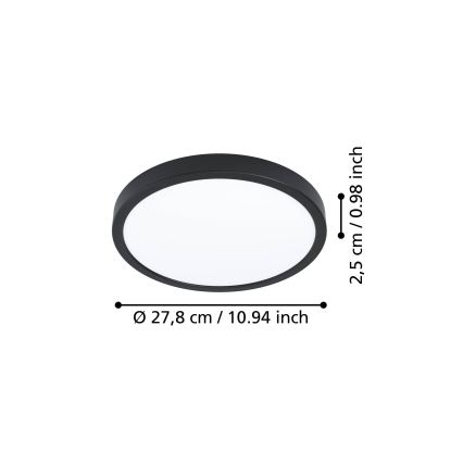 Eglo - LED stropna svetilka LED/14,2W/230V 2700/4000/6500K premer 27,8 cm črna