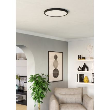 Eglo - LED stropna svetilka LED/17W/230V 2700/4000/6500K premer 38,9 cm črna