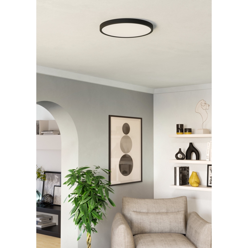 Eglo - LED stropna svetilka LED/17W/230V 2700/4000/6500K premer 38,9 cm črna