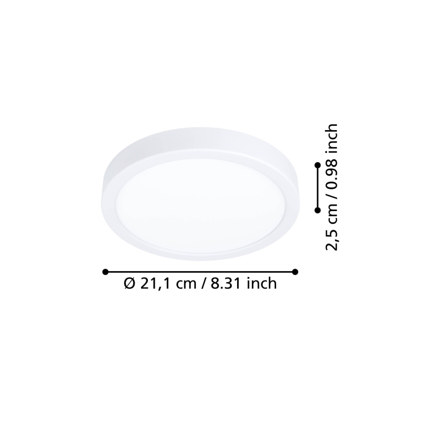 Eglo - LED stropna svetilka LED/11,5W/230V 2700/4000/6500K premer 21,1 cm bela