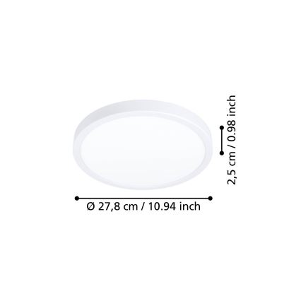 Eglo - LED stropna svetilka LED/14,2W/230V 2700/4000/6500K premer 27,8 cm bela