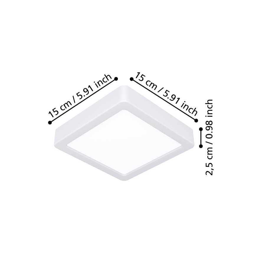Eglo - LED stropna svetilka LED/7W/230V 2700/4000/6500K 15x15 cm bela