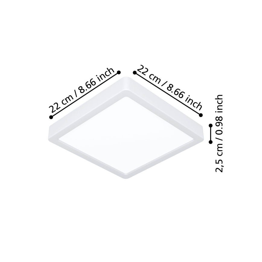 Eglo - LED stropno svetilo LED/10,5W/230V 2700/4000/6500K 22x22 cm belo