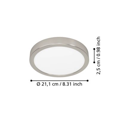 Eglo - LED stropna svetilka LED/11,5W/230V 2700/4000/6500K Ø 21,1 cm matiran krom