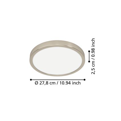 Eglo - LED stropna svetilka LED/14,2W/230V 2700/4000/6500K Ø 27,8 cm matni krom