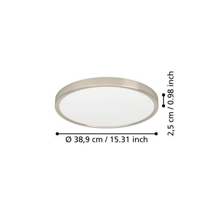 Eglo - LED stropna svetilka LED/17W/230V 2700/4000/6500K premer 38,9 cm matni krom
