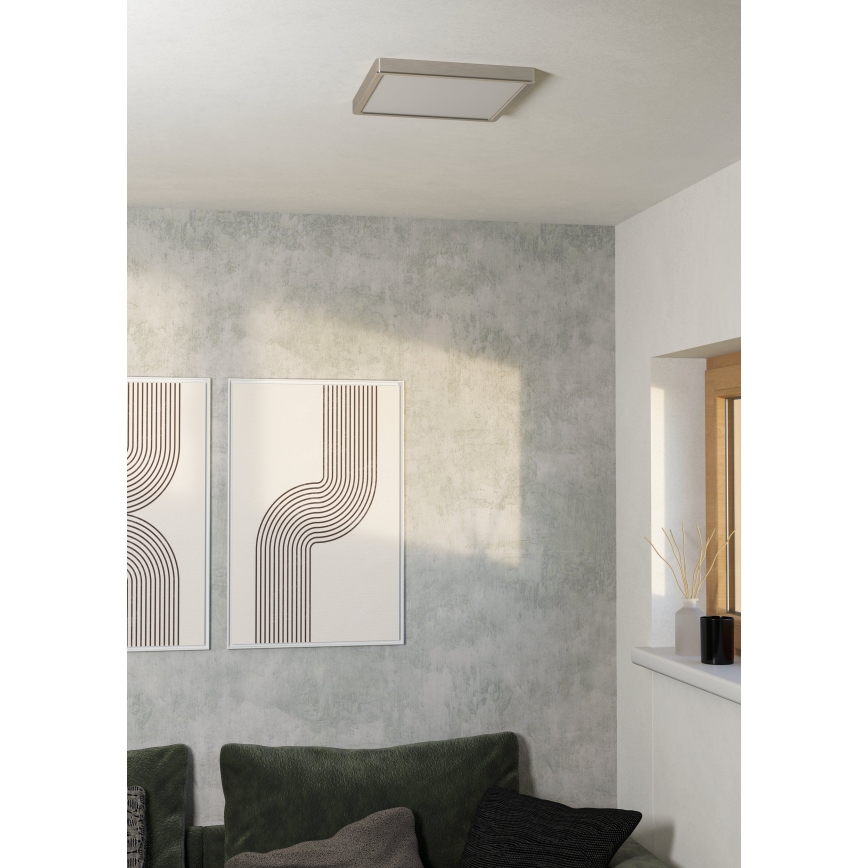 Eglo - LED stropna svetilka LED/13W/230V 2700/4000/6500K 29x29 cm matni krom