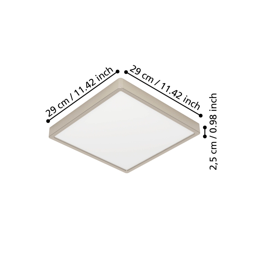 Eglo - LED stropna svetilka LED/13W/230V 2700/4000/6500K 29x29 cm matni krom