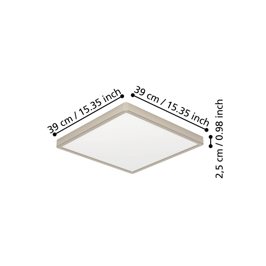 Eglo - LED stropna svetilka LED/17,5W/230V 2700/4000/6500K 39x39 cm mat krom