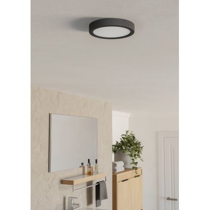 Eglo - LED stropna svetilka za kopalnico, 7,5 W, 230 V, 2700/4000/6500 K, premer 16,6 cm, IP44, črna