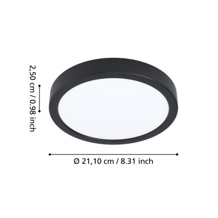 Eglo - LED stropna svetilka za kopalnico LED/11,5W/230V 2700/4000/6500K Ø 21,1 cm IP44 črna