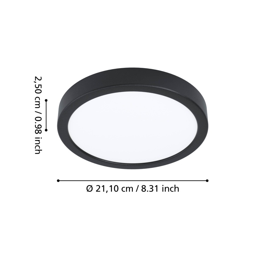Eglo - LED stropna svetilka za kopalnico LED/11,5W/230V 2700/4000/6500K Ø 21,1 cm IP44 črna