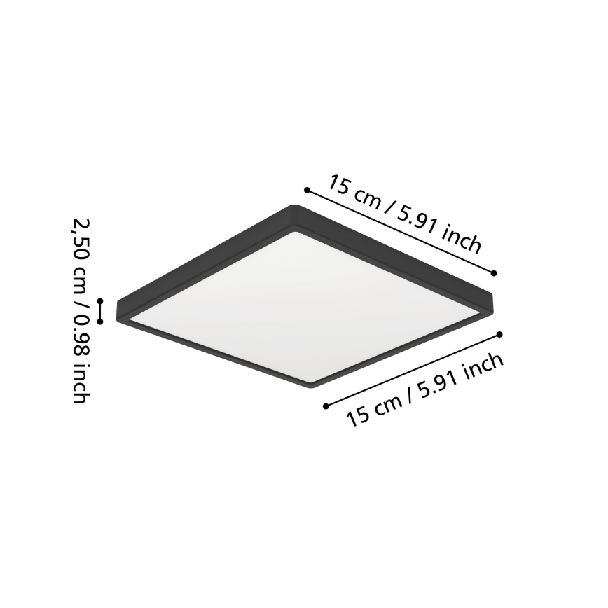 Eglo - LED stropna svetilka za kopalnico LED/7W/230V 2700/4000/6500K 15x15 cm IP44 črna