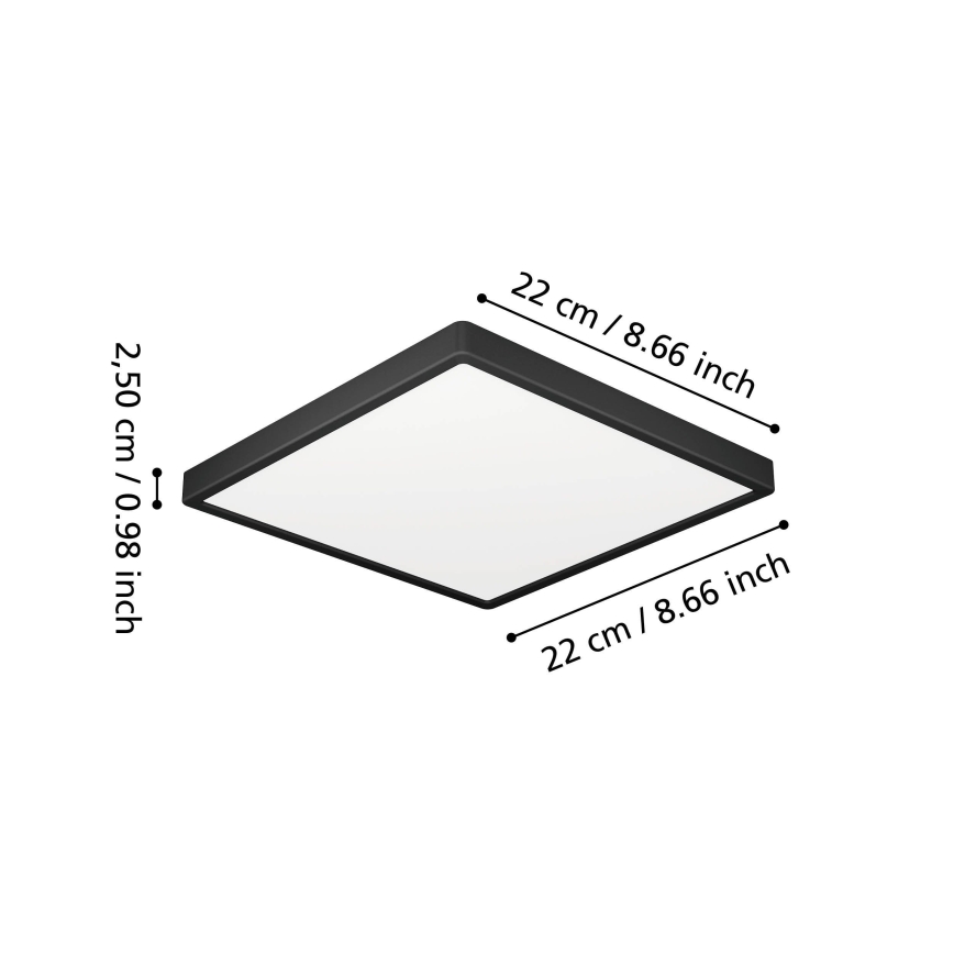Eglo - LED stropna svetilka za kopalnico LED/10,5W/230V 22x22 cm IP44 črna